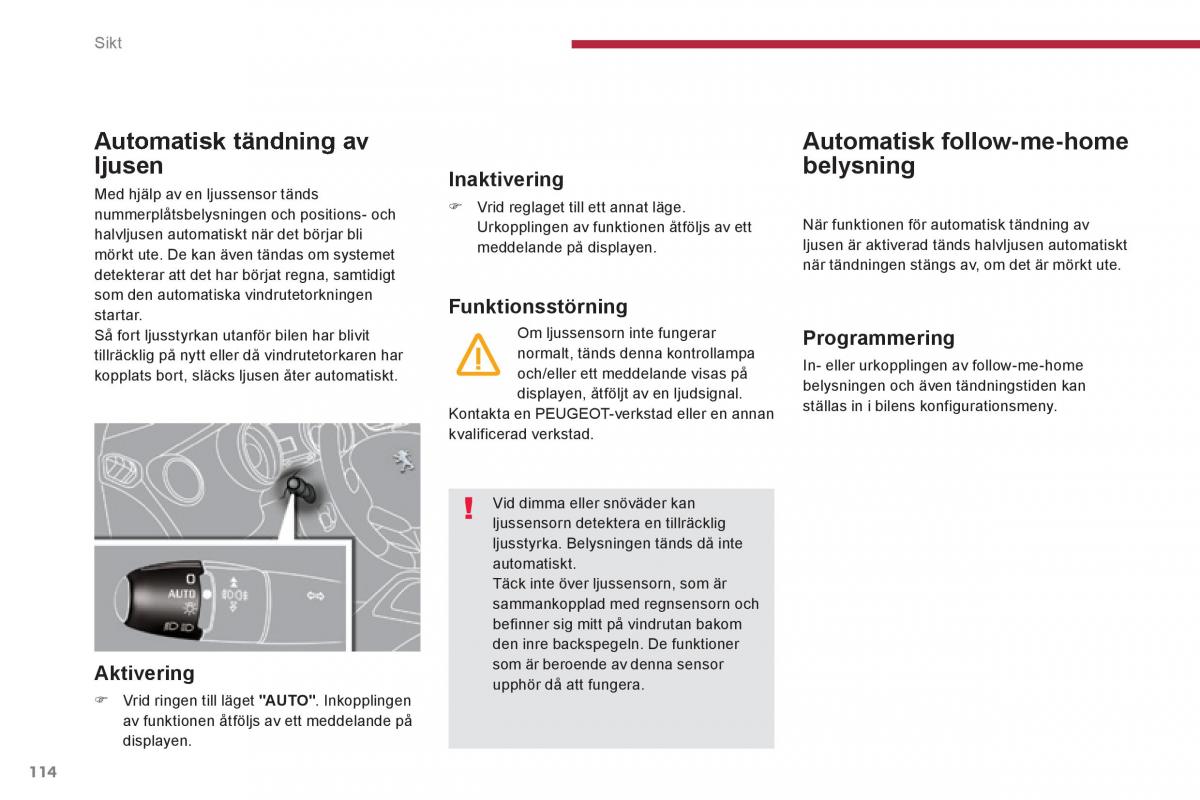 Peugeot 3008 Hybrid instruktionsbok / page 116