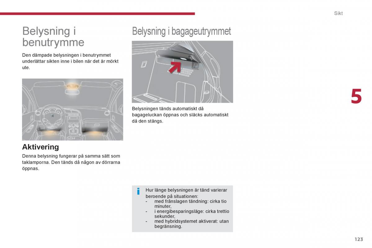 Peugeot 3008 Hybrid instruktionsbok / page 125