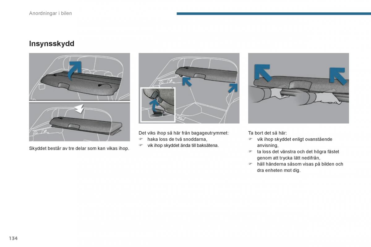 Peugeot 3008 Hybrid instruktionsbok / page 136