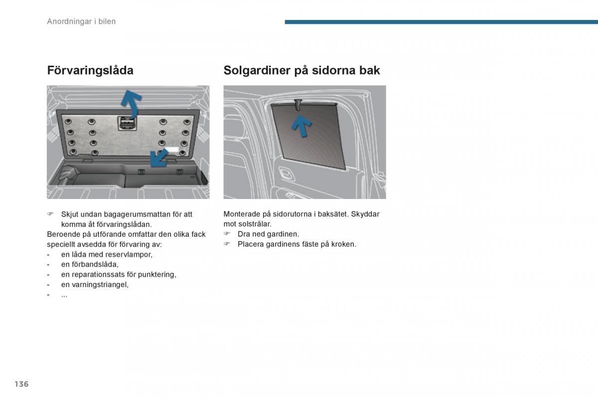 Peugeot 3008 Hybrid instruktionsbok / page 138