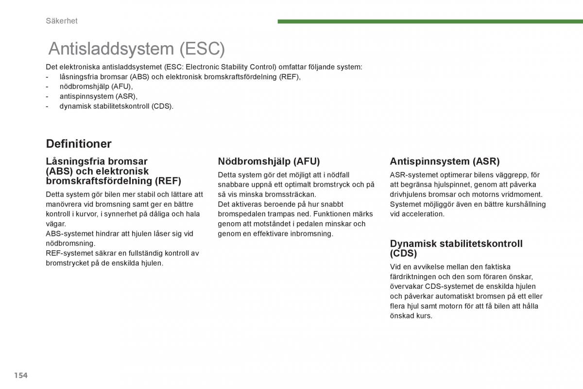 Peugeot 3008 Hybrid instruktionsbok / page 156