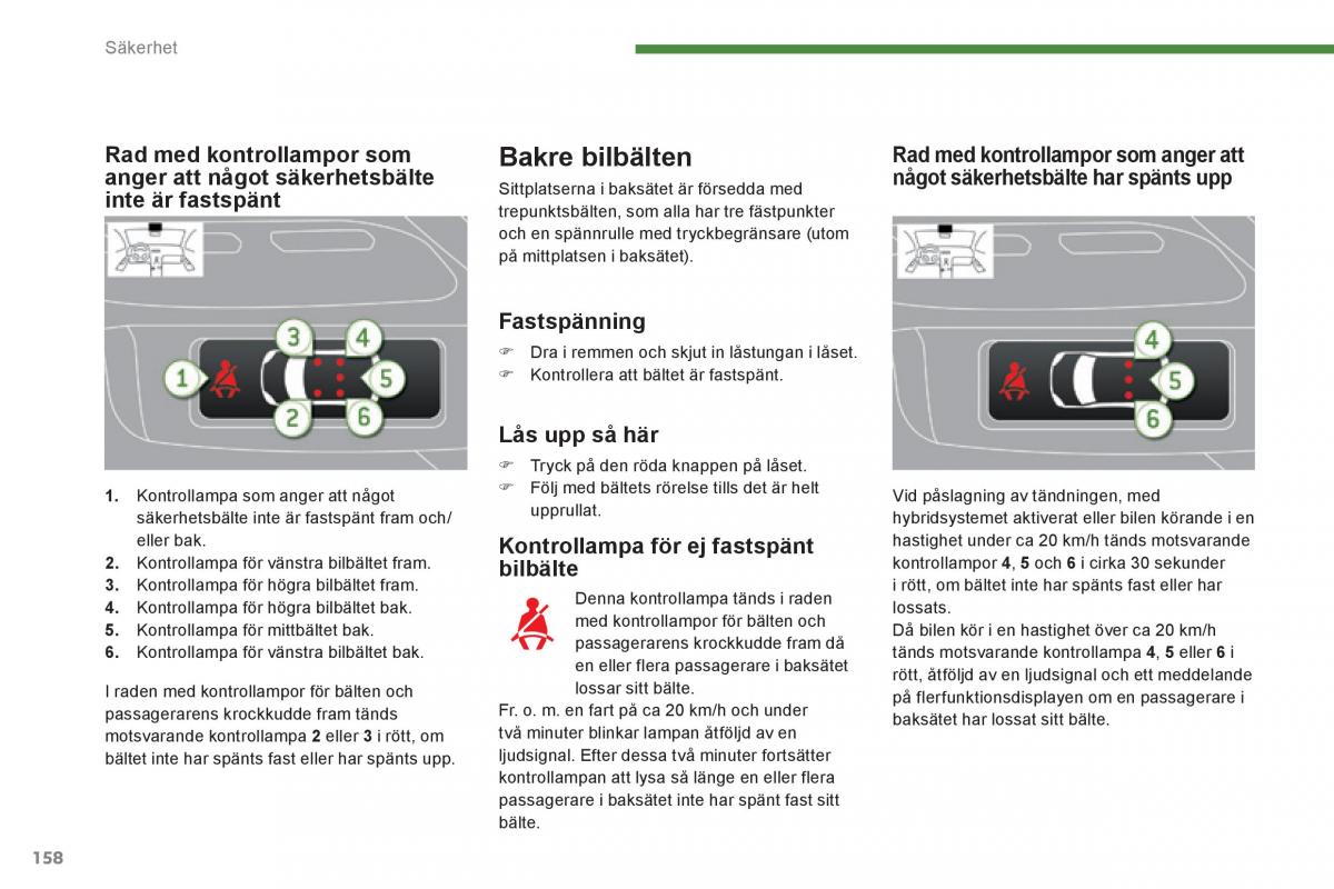 Peugeot 3008 Hybrid instruktionsbok / page 160