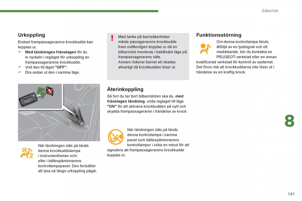 Peugeot 3008 Hybrid instruktionsbok / page 163