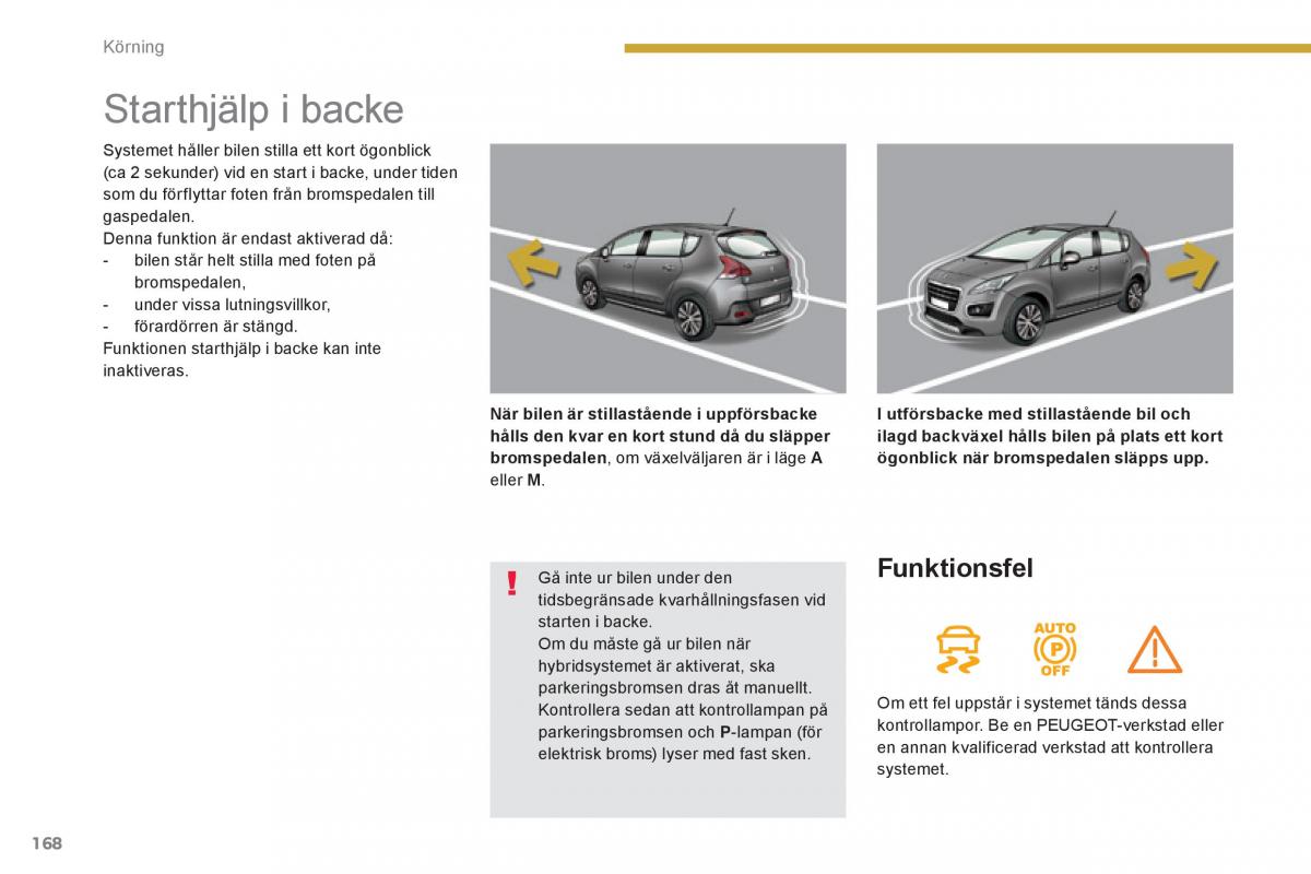 Peugeot 3008 Hybrid instruktionsbok / page 170