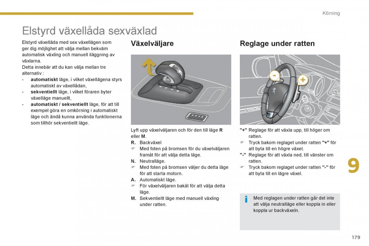 Peugeot 3008 Hybrid instruktionsbok / page 181