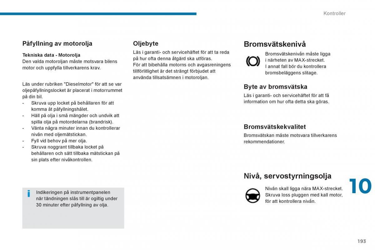 Peugeot 3008 Hybrid instruktionsbok / page 195