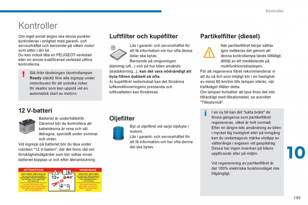 Peugeot 3008 Hybrid instruktionsbok / page 197