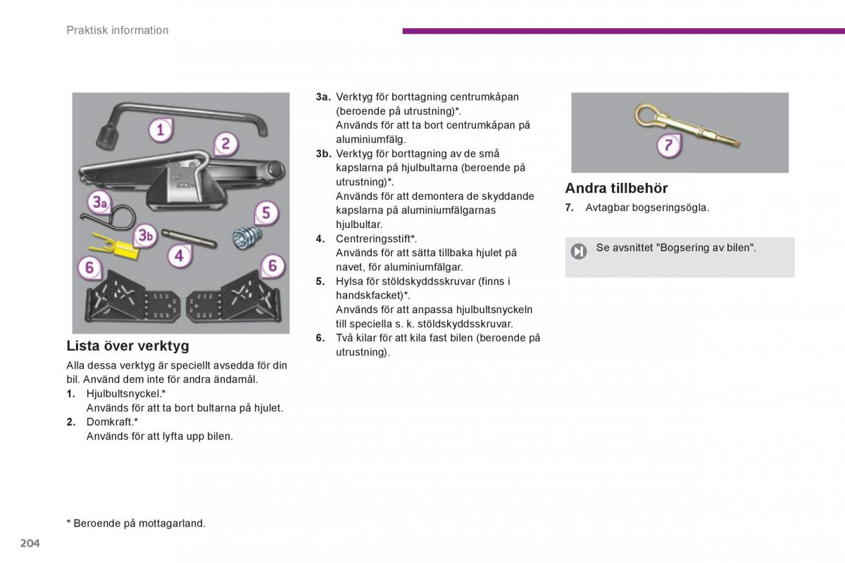 Peugeot 3008 Hybrid instruktionsbok / page 206