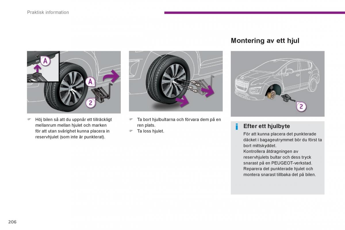 Peugeot 3008 Hybrid instruktionsbok / page 208