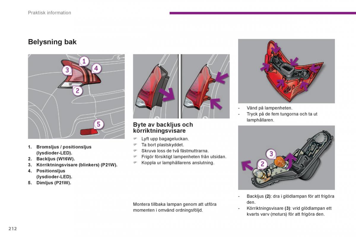 Peugeot 3008 Hybrid instruktionsbok / page 214