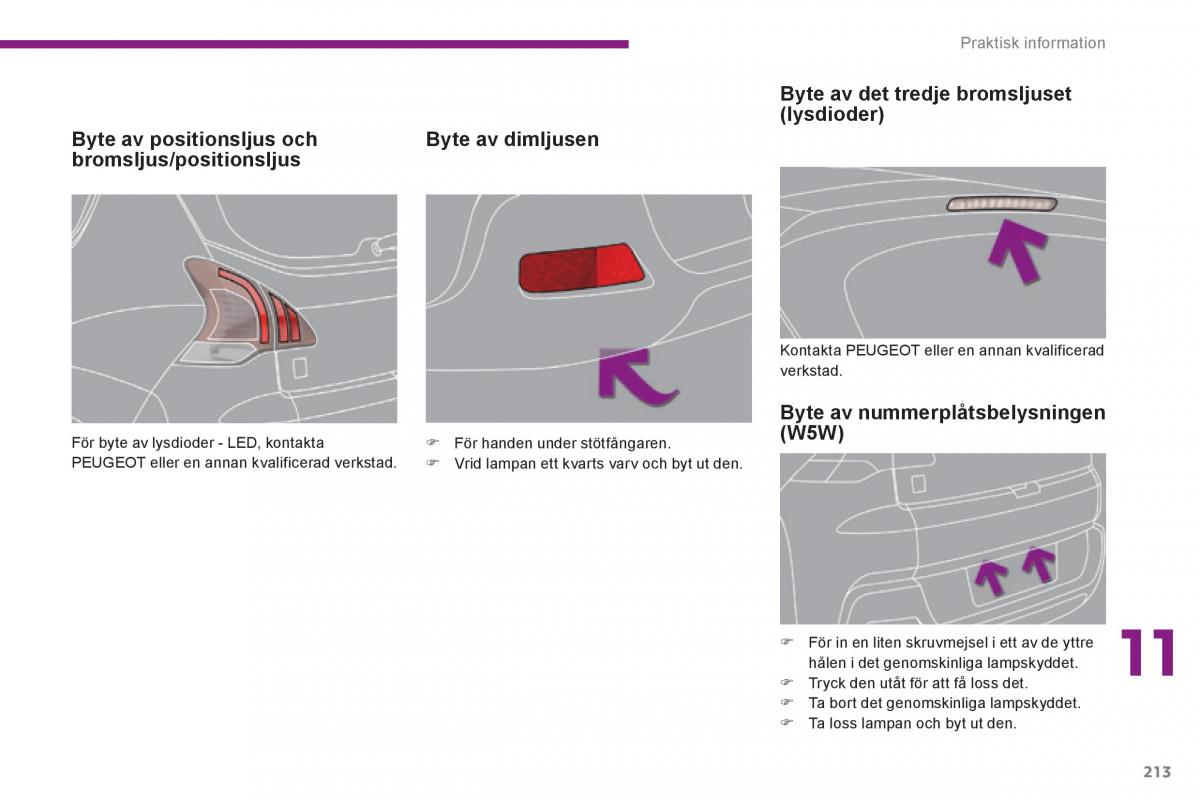 Peugeot 3008 Hybrid instruktionsbok / page 215