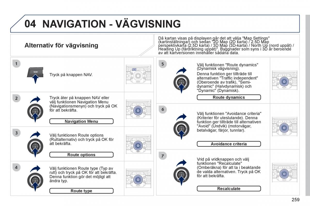 Peugeot 3008 Hybrid instruktionsbok / page 261