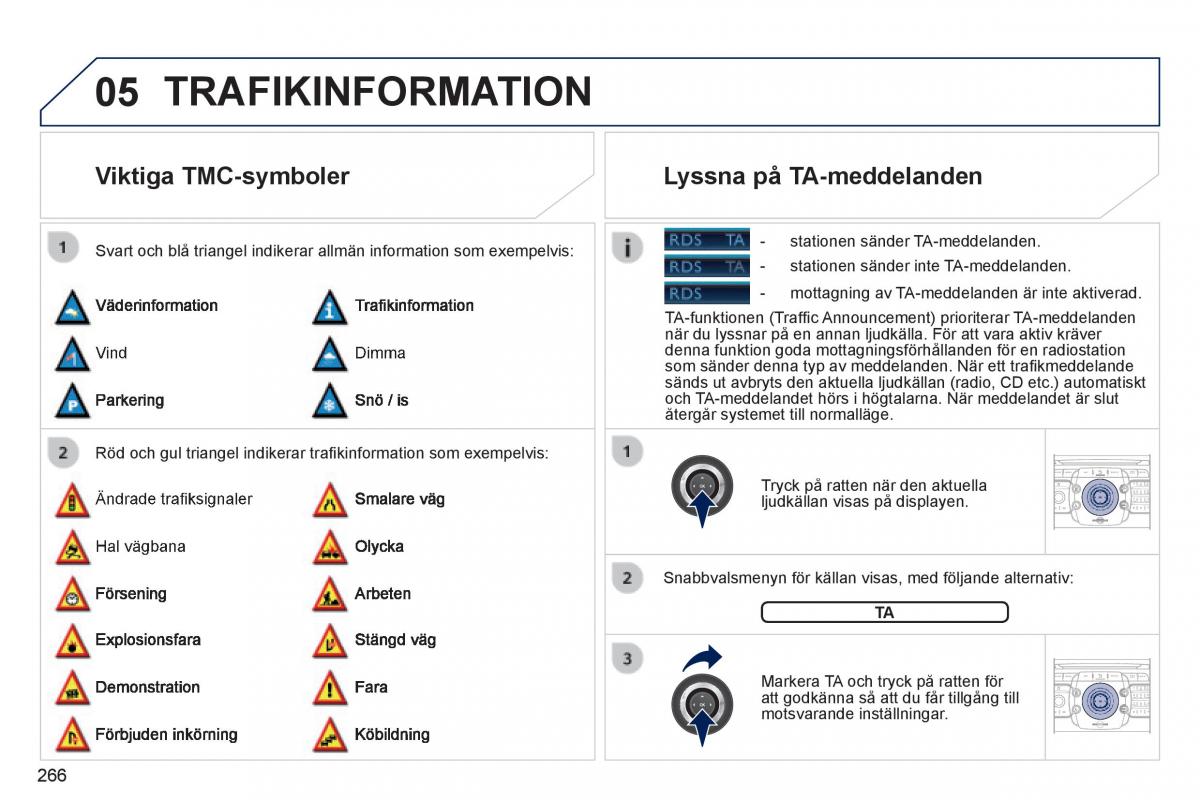 Peugeot 3008 Hybrid instruktionsbok / page 268