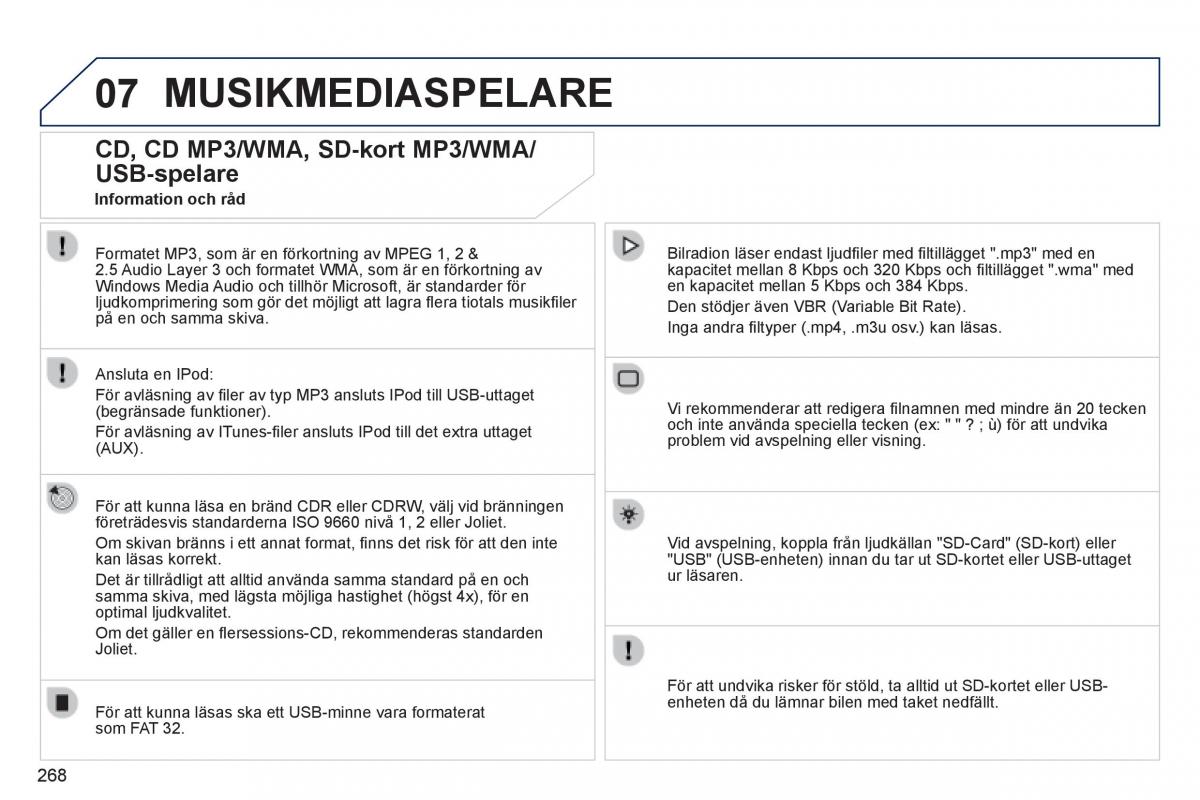 Peugeot 3008 Hybrid instruktionsbok / page 270