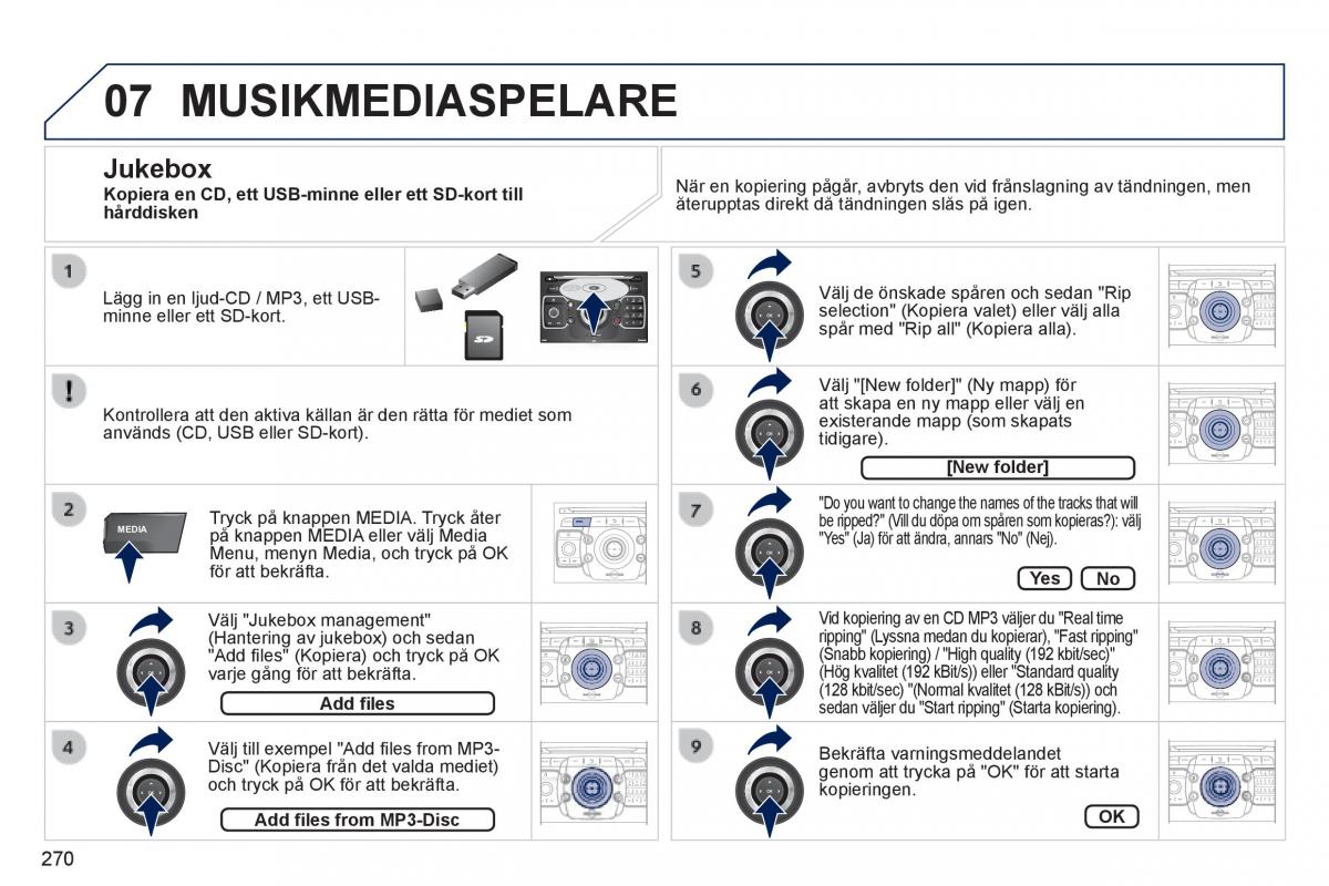 Peugeot 3008 Hybrid instruktionsbok / page 272