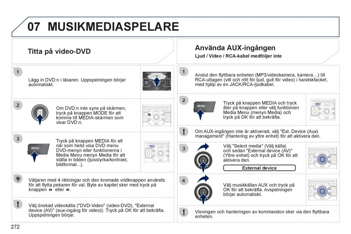 Peugeot 3008 Hybrid instruktionsbok / page 274