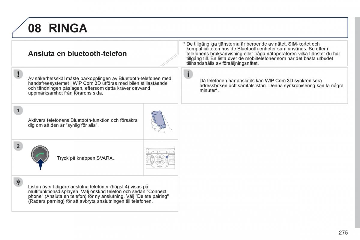 Peugeot 3008 Hybrid instruktionsbok / page 277