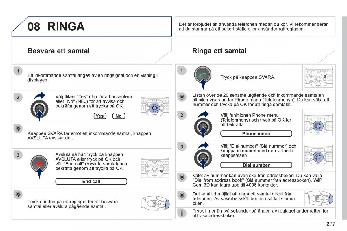 Peugeot 3008 Hybrid instruktionsbok / page 279