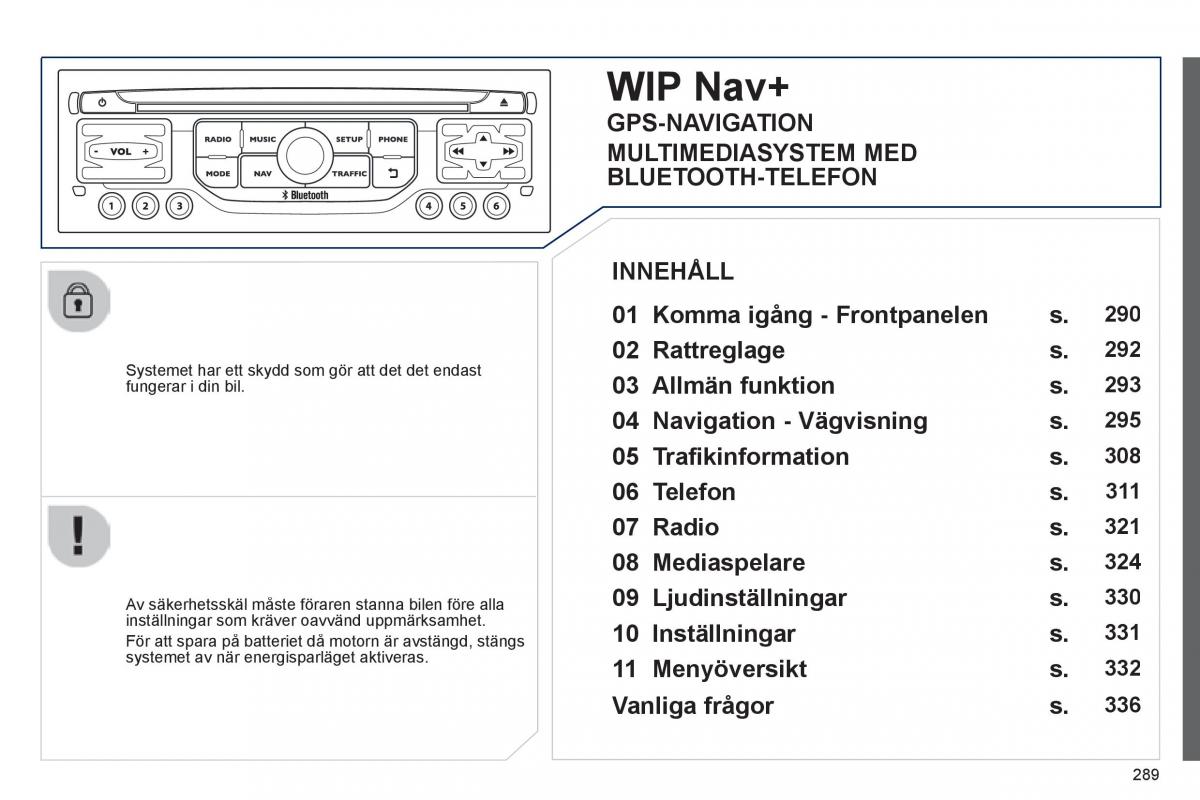 Peugeot 3008 Hybrid instruktionsbok / page 291