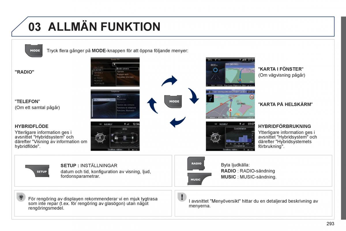 Peugeot 3008 Hybrid instruktionsbok / page 295