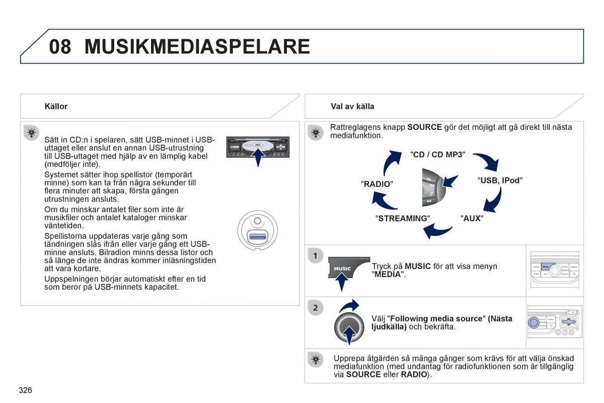 Peugeot 3008 Hybrid instruktionsbok / page 328