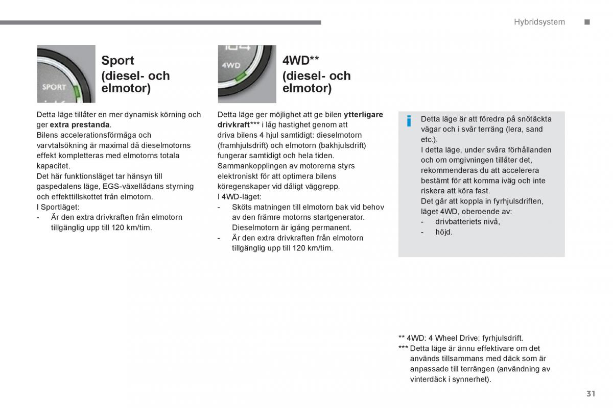 Peugeot 3008 Hybrid instruktionsbok / page 33