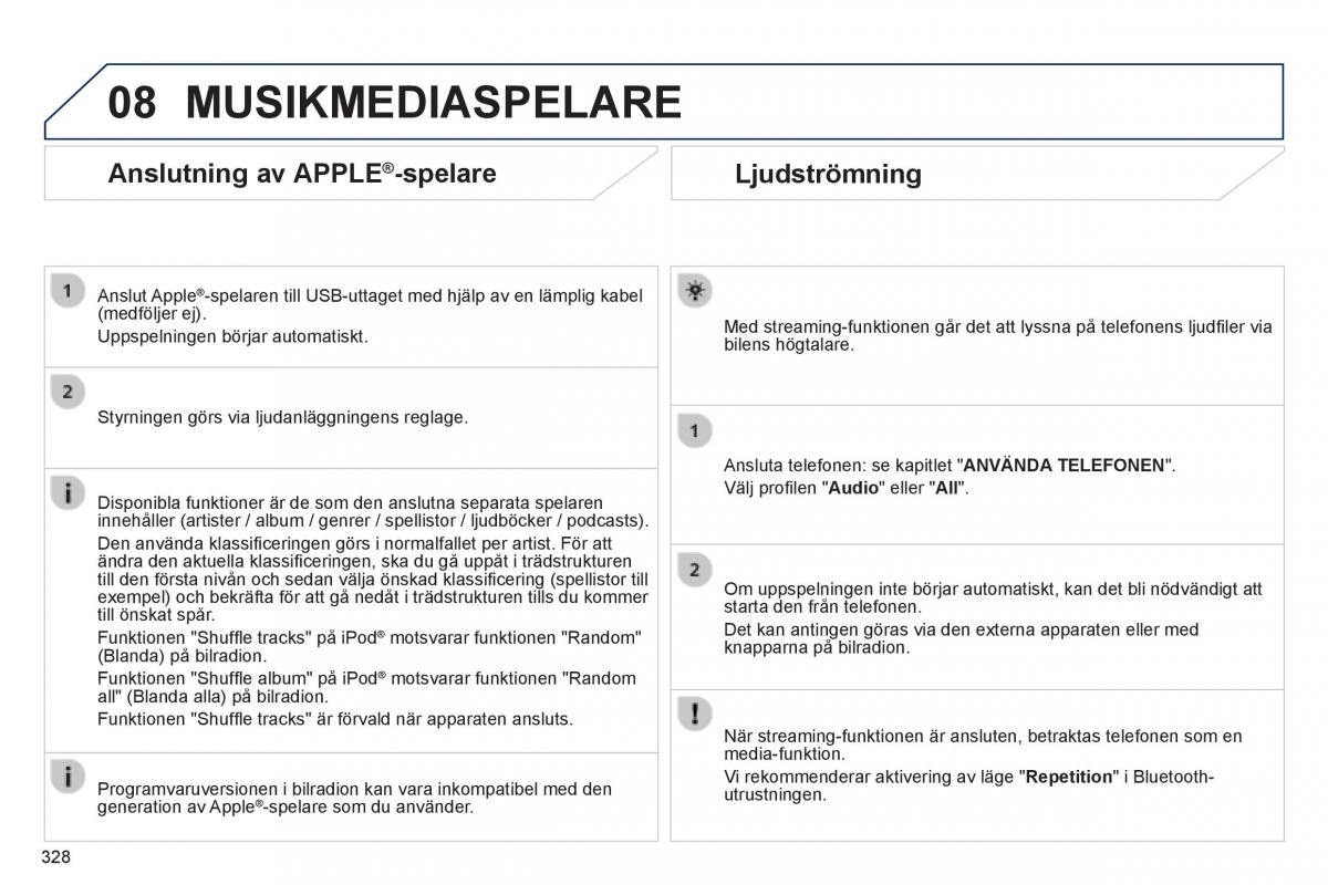 Peugeot 3008 Hybrid instruktionsbok / page 330