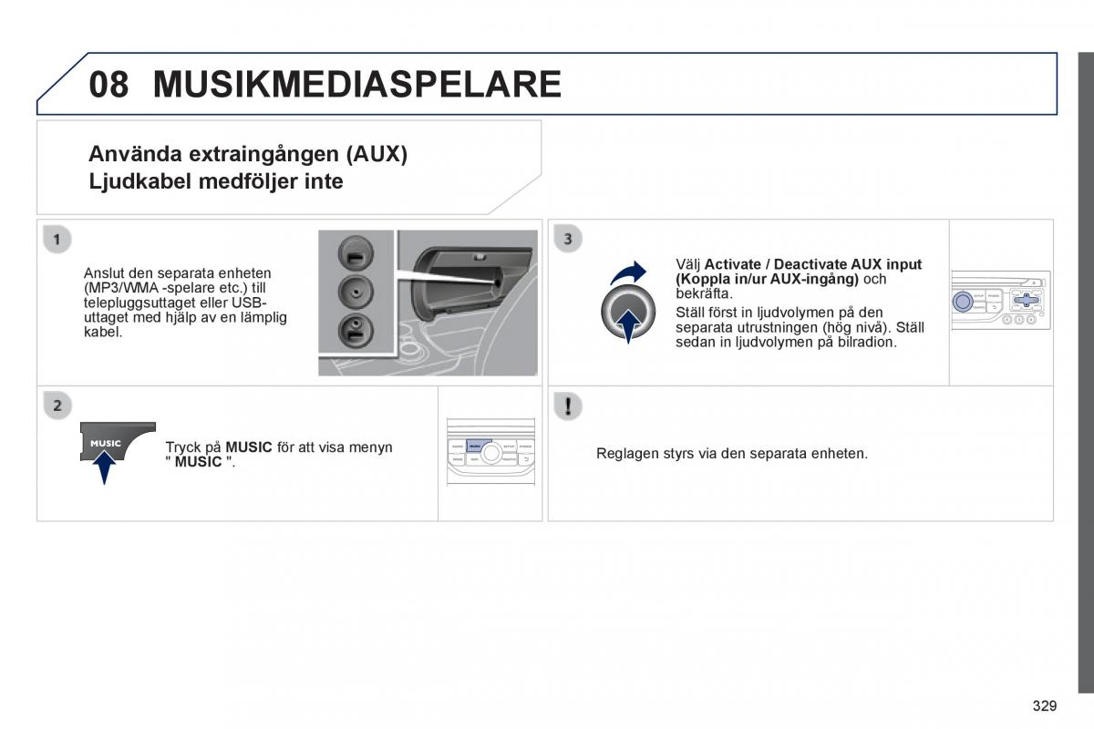 Peugeot 3008 Hybrid instruktionsbok / page 331