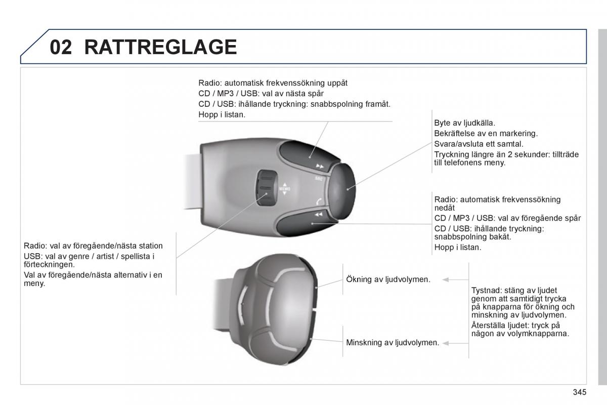 Peugeot 3008 Hybrid instruktionsbok / page 347