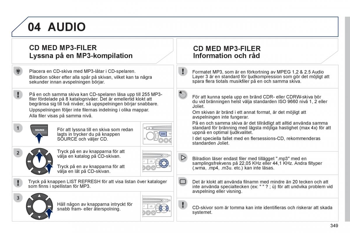 Peugeot 3008 Hybrid instruktionsbok / page 351