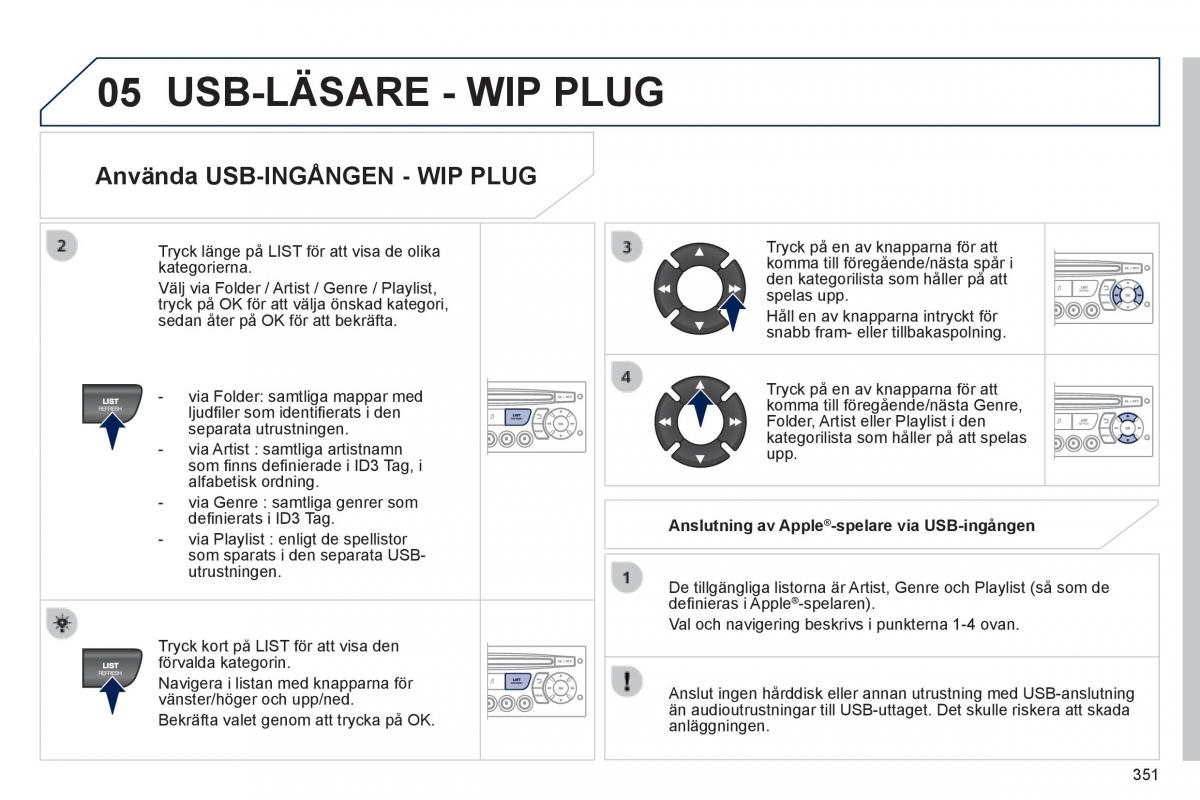 Peugeot 3008 Hybrid instruktionsbok / page 353