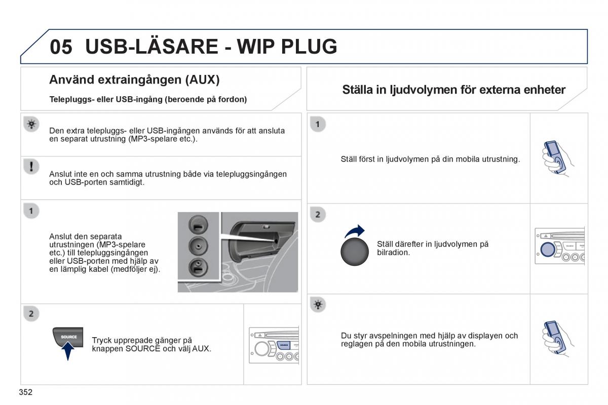 Peugeot 3008 Hybrid instruktionsbok / page 354