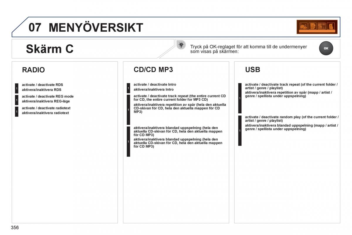 Peugeot 3008 Hybrid instruktionsbok / page 358