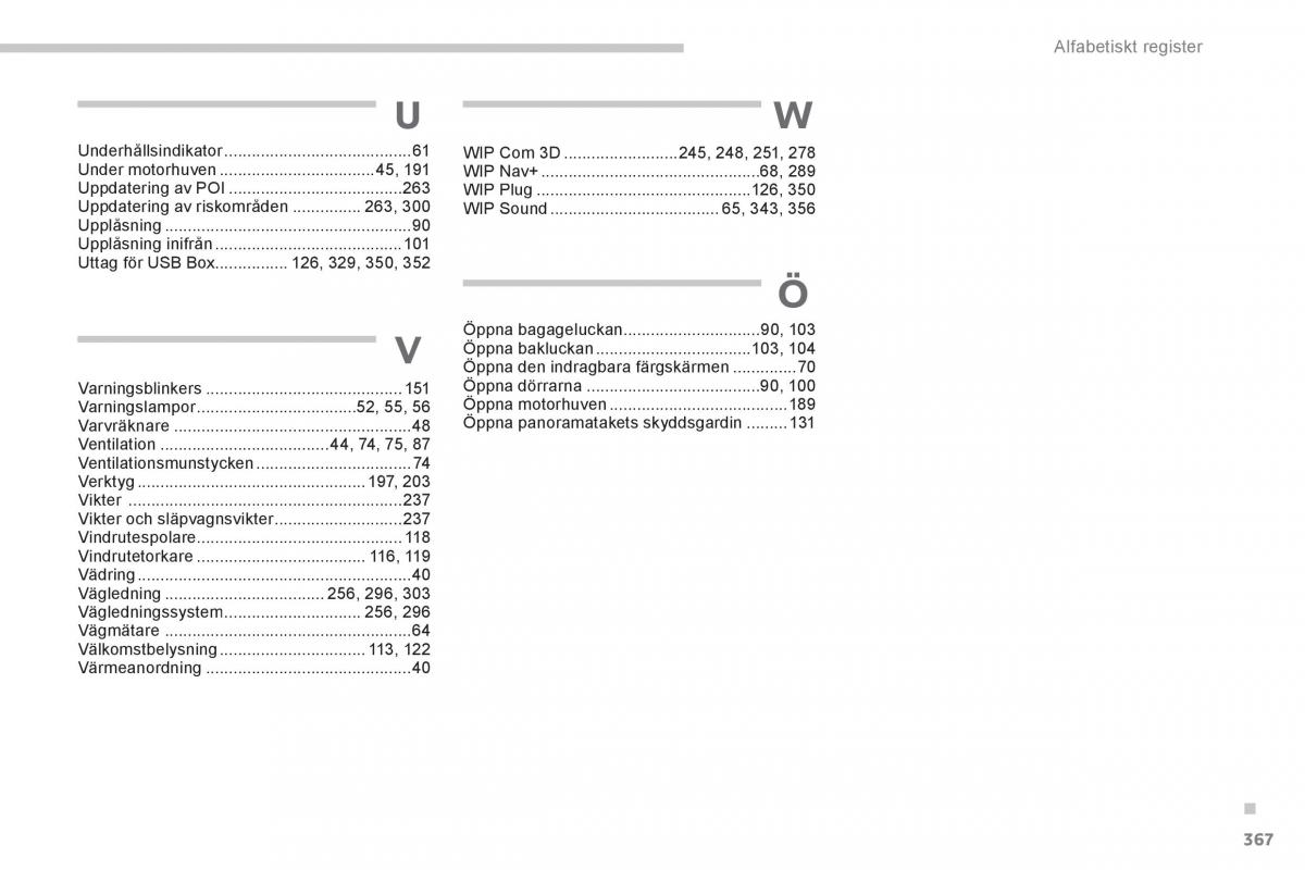 Peugeot 3008 Hybrid instruktionsbok / page 369