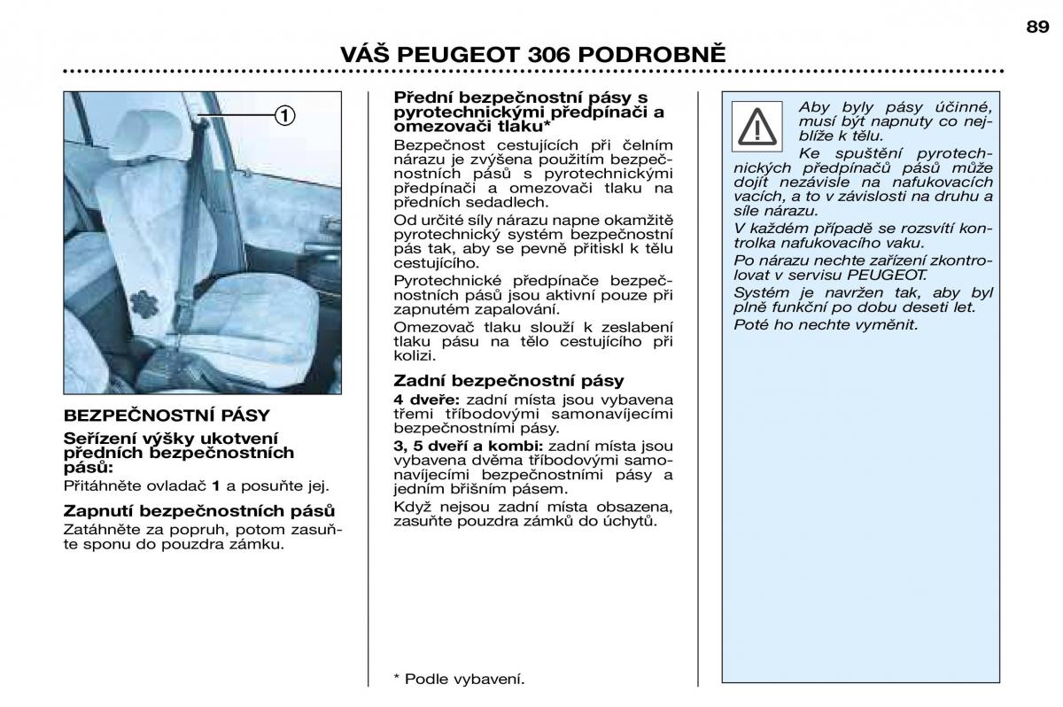 Peugeot 306 Break PH3 navod k obsludze / page 69