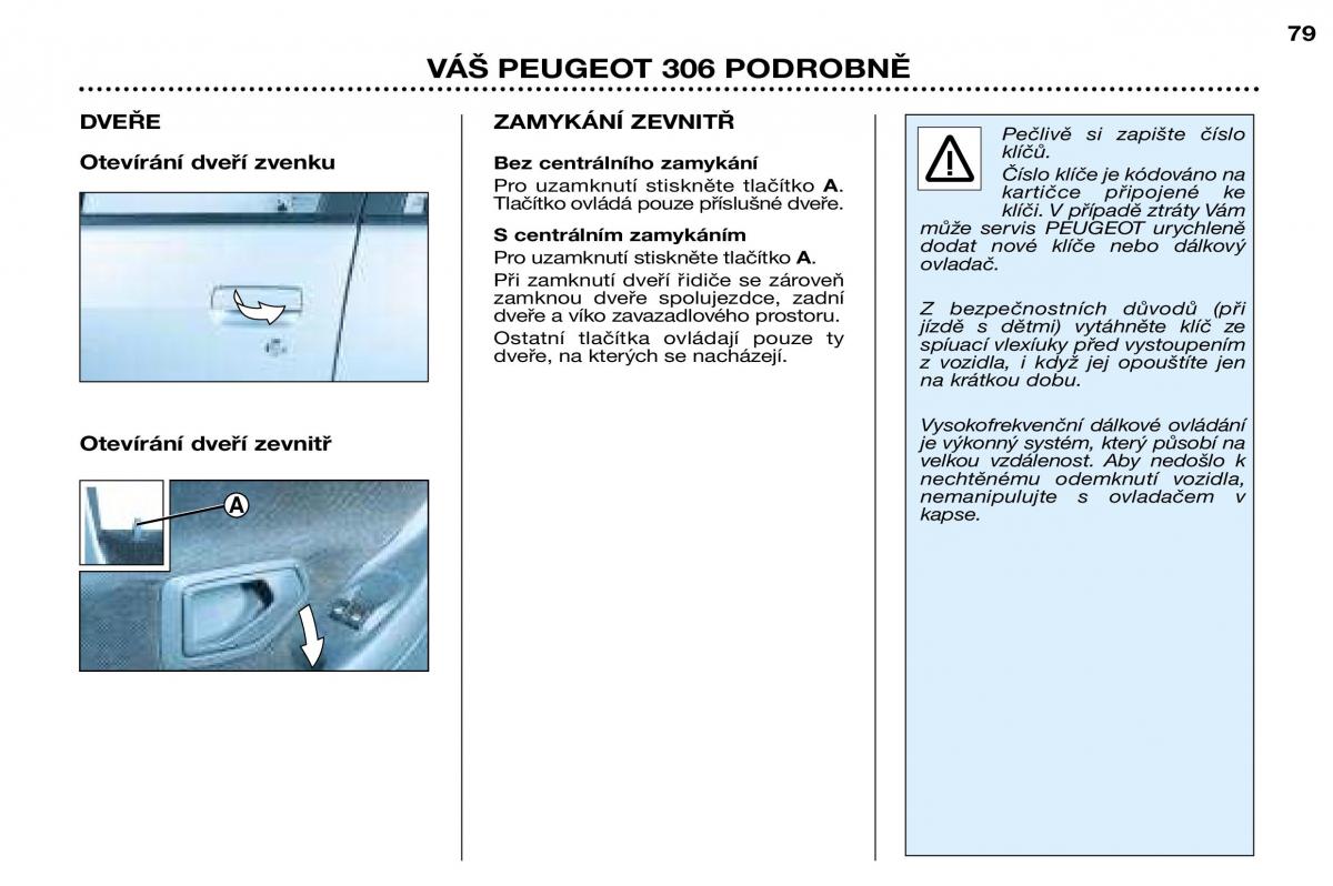 Peugeot 306 Break PH3 navod k obsludze / page 71