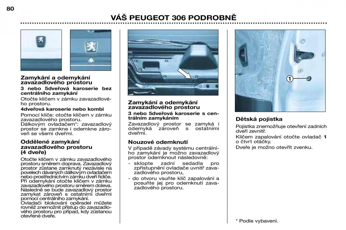 Peugeot 306 Break PH3 navod k obsludze / page 72