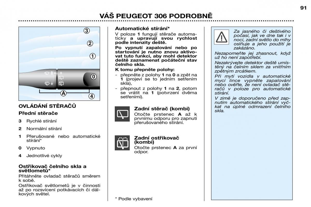 Peugeot 306 Break PH3 navod k obsludze / page 76