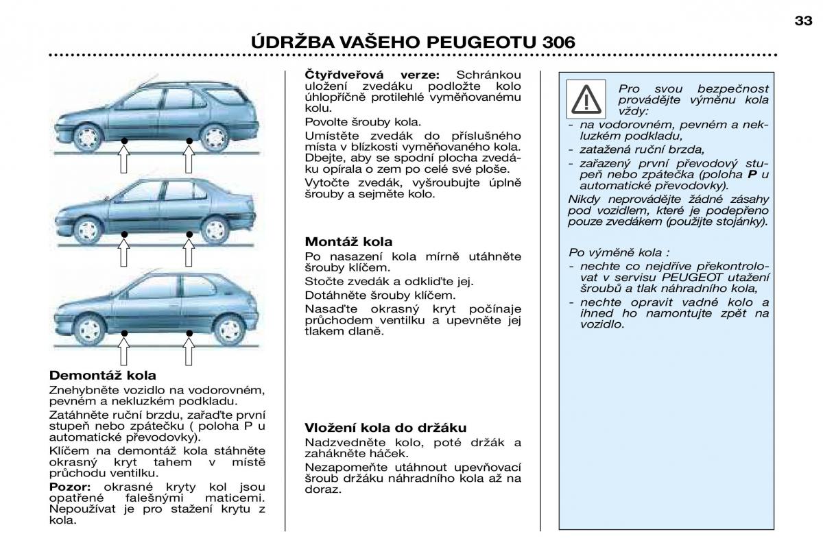 Peugeot 306 Break PH3 navod k obsludze / page 99