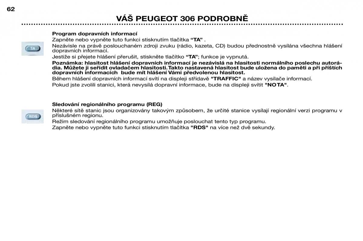 Peugeot 306 Break PH3 navod k obsludze / page 39