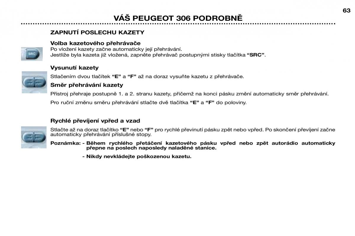 Peugeot 306 Break PH3 navod k obsludze / page 40