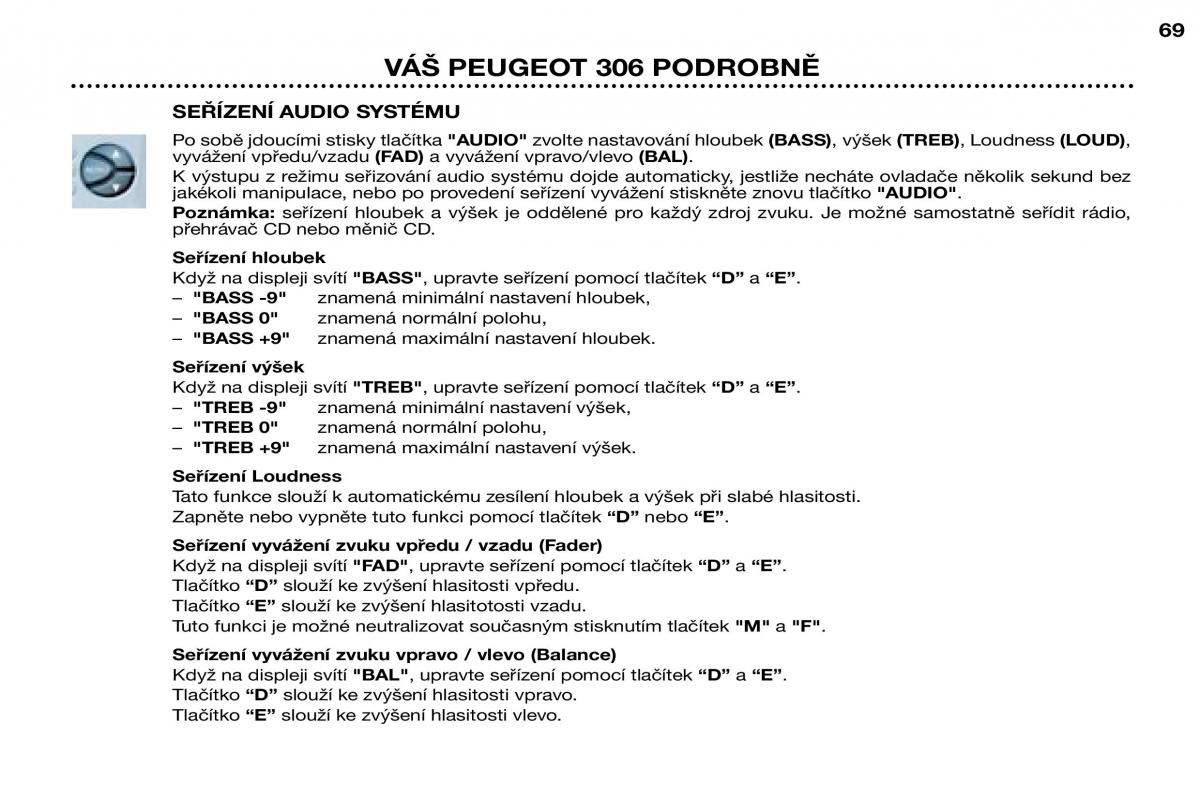 Peugeot 306 Break PH3 navod k obsludze / page 46