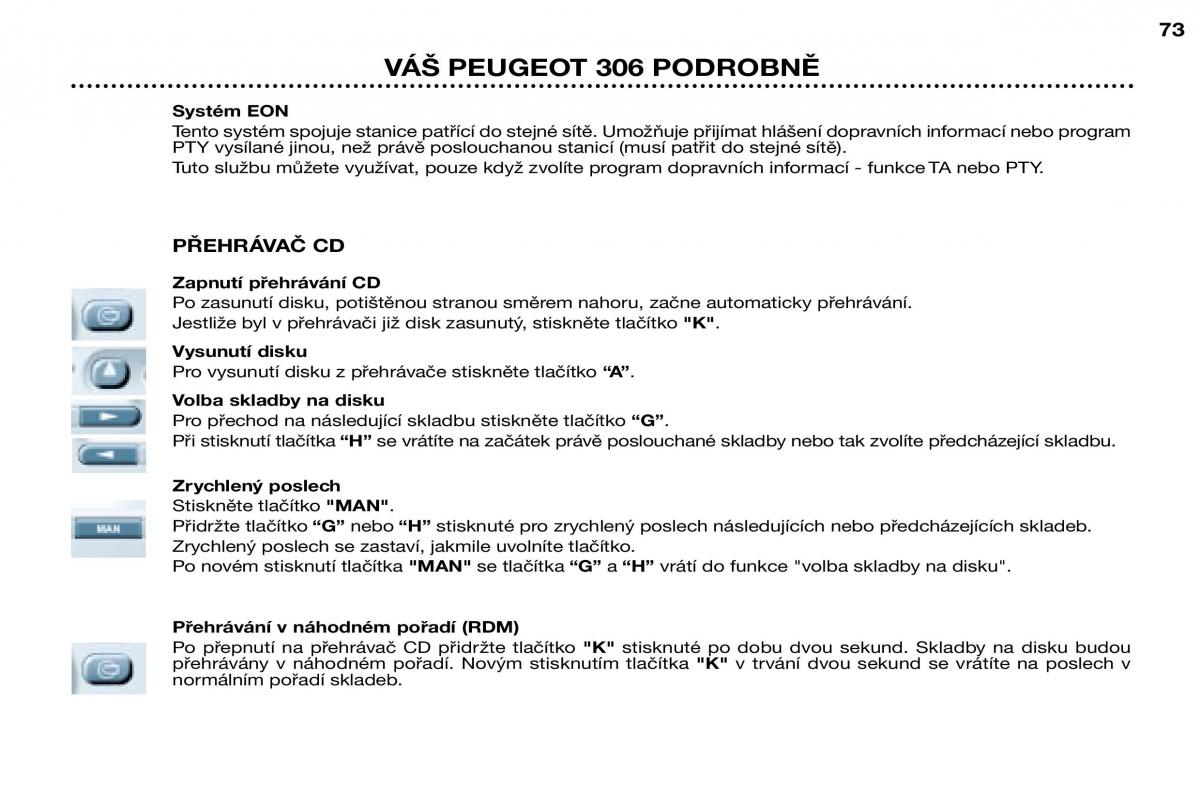 Peugeot 306 Break PH3 navod k obsludze / page 50