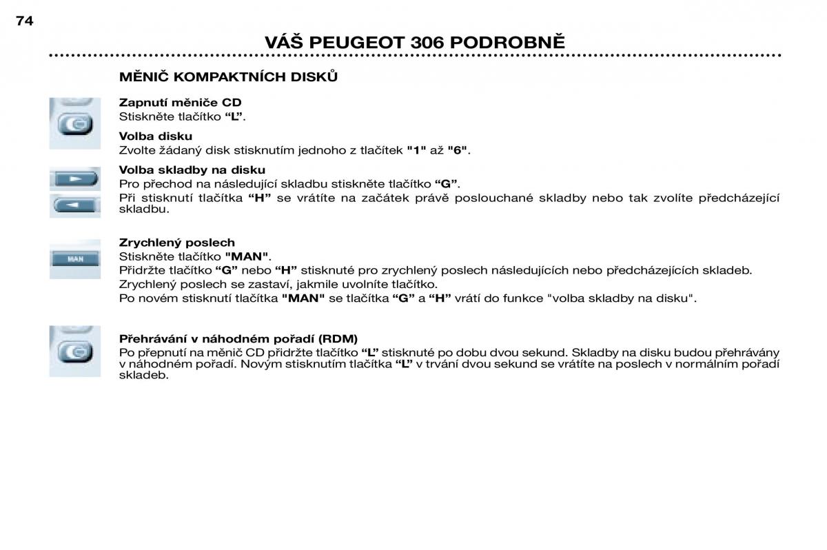 Peugeot 306 Break PH3 navod k obsludze / page 52