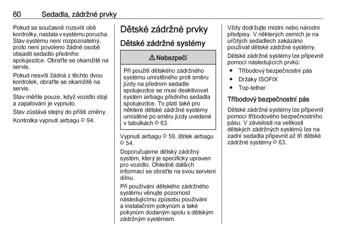 Opel Astra K V 5 navod k obsludze / page 62