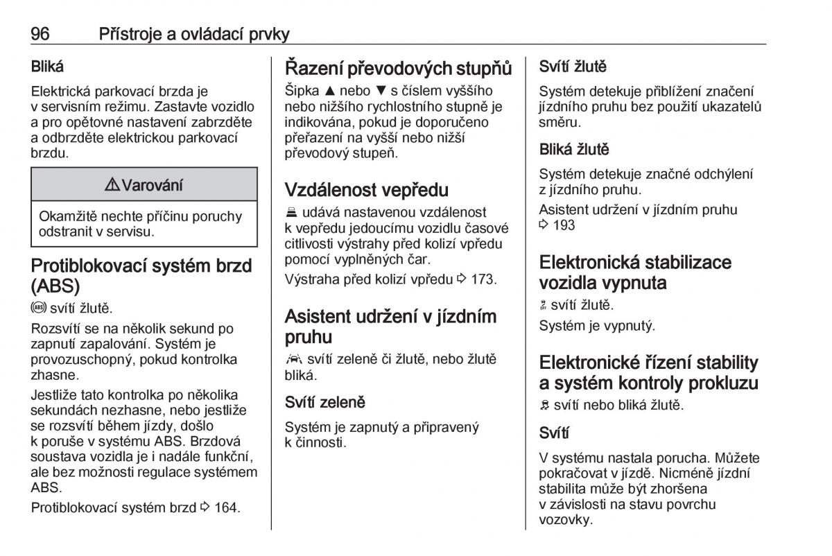 Opel Astra K V 5 navod k obsludze / page 98