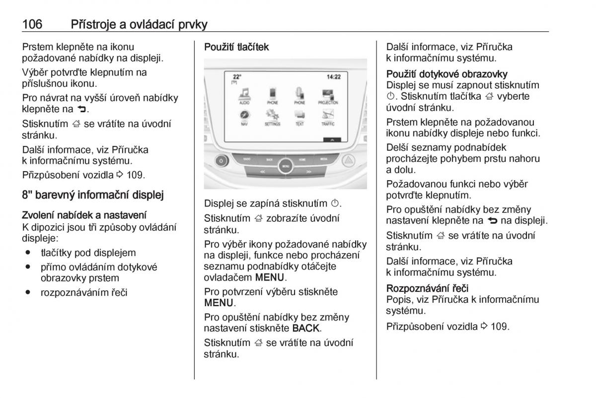 Opel Astra K V 5 navod k obsludze / page 108