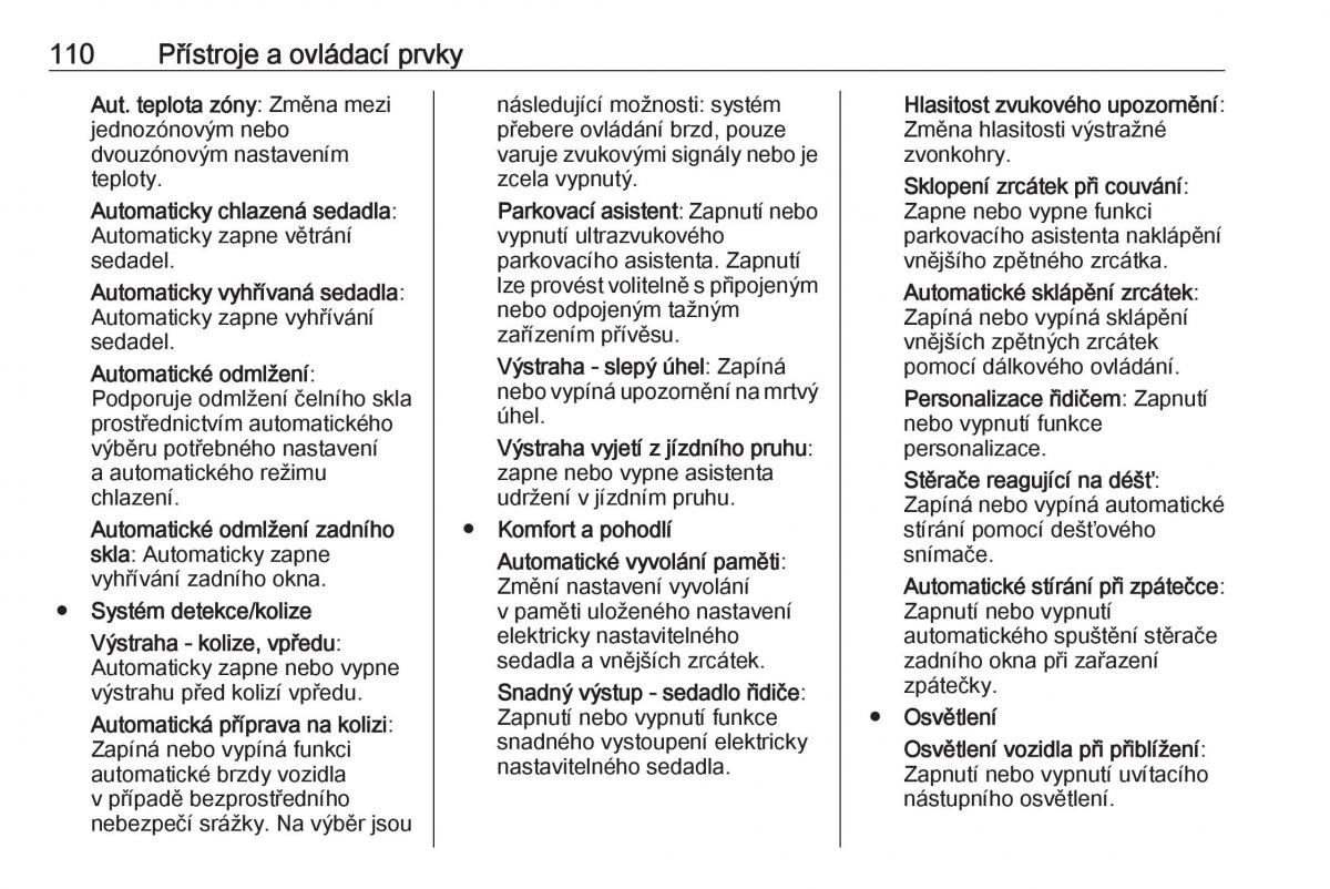 Opel Astra K V 5 navod k obsludze / page 112