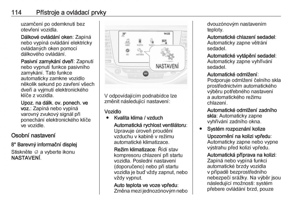 Opel Astra K V 5 navod k obsludze / page 116