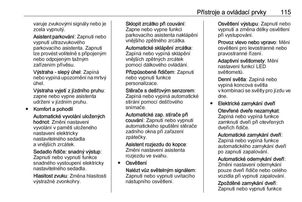 Opel Astra K V 5 navod k obsludze / page 117